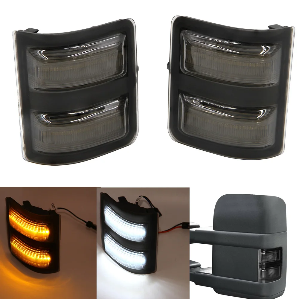 

2x Smoked Lens LED Side Mirror Marker Lights for Ford F250 F350 F450 F550 08-up