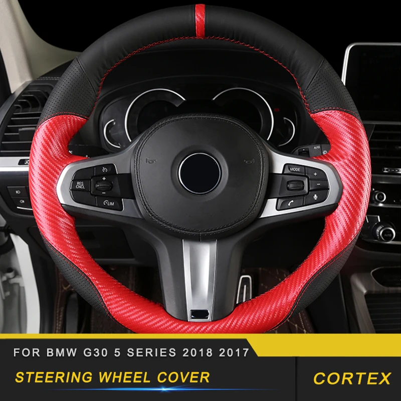 

For BMW G30 5 Series 2018 2017 Car DIY Sewing Leather Steering Wheel Cover Decorative Interior Conversion Accessories