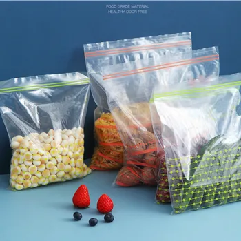 

50/100PCS Reusable Fresh Bag Packages For Freezing Versatile Vacuum Sealed Bag Food Fresh Zipper Bag Kitchen Accessories