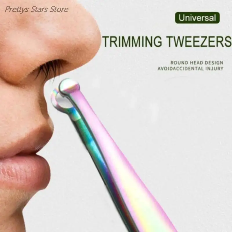 Universal Nose Hair Trimming Tweezers Steel Eyebrow Nose Hair Cut Manicure Trimming Makeup Scissors Painless
