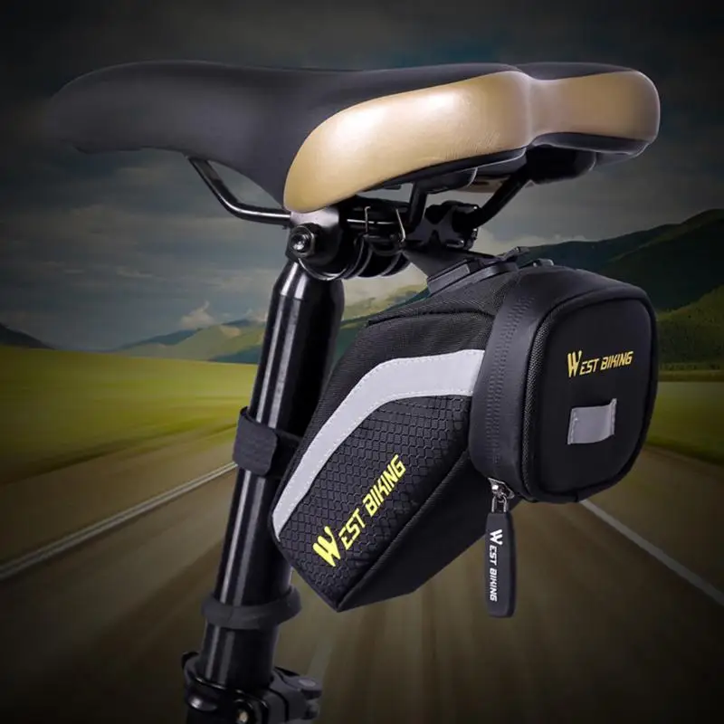 WEST BIKING прочная нейлоновая высоковместительная велосипедная Светоотражающая сумка MTB велосипедное седло задняя Подседельный штырь сумка велосипедное снаряжение