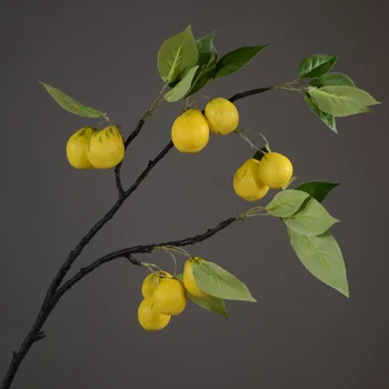 

Indoor Living Room Decorative Flower Imitation Flowers Photographic Prop Yellow Prune Artificial Berry Plum Lemon Fruit