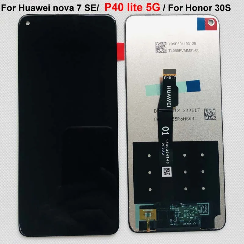 Оригинал 6 5 ''для Huawei nova 7 SE/P40 lite 5G/для Honor 30S CDY AN90 ЖК дисплей сенсорный экран