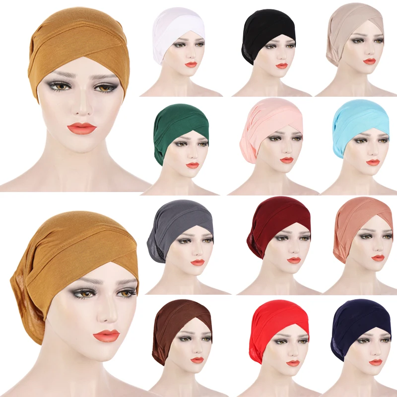 Cappellini Hijab Interni In Morbido Cotone Cappellino Turbante Elasticizzato Musulmano Cappellino Islamico Cappellino Cappello Fascia Femminile Cappel
