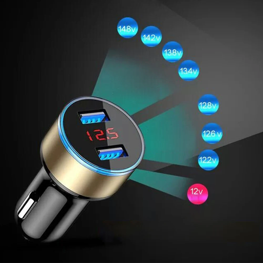 Новинка 3.1A быстрое зарядное устройство с двумя USB ЖК-дисплеем автомобильное 12 В/24
