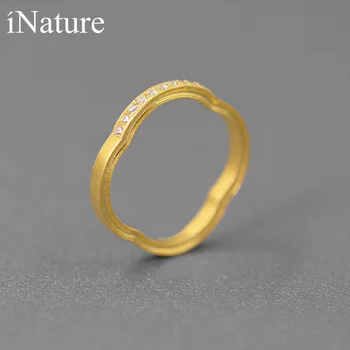 

INATURE 925 Sterling Silver Cubic Zirconia Flower Window Finger Rings for Women Jewelry Accessories