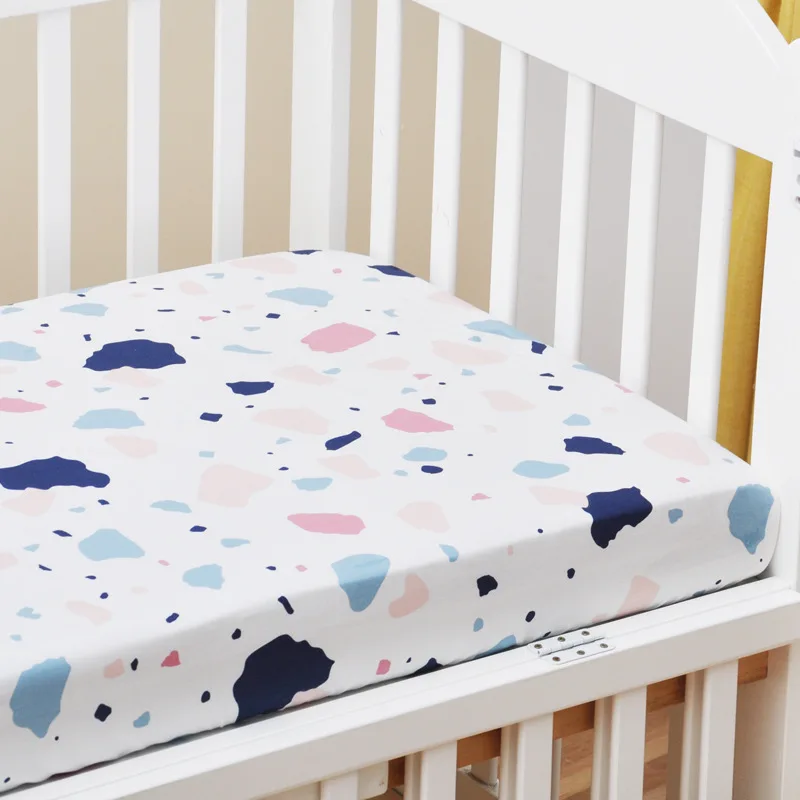 100% Cotton Crib Fitted Sheets With Elastic Band Baby Aldult Mattress Covers Printed Newborn Infant Bedding Set Kids Cot Sheet 3