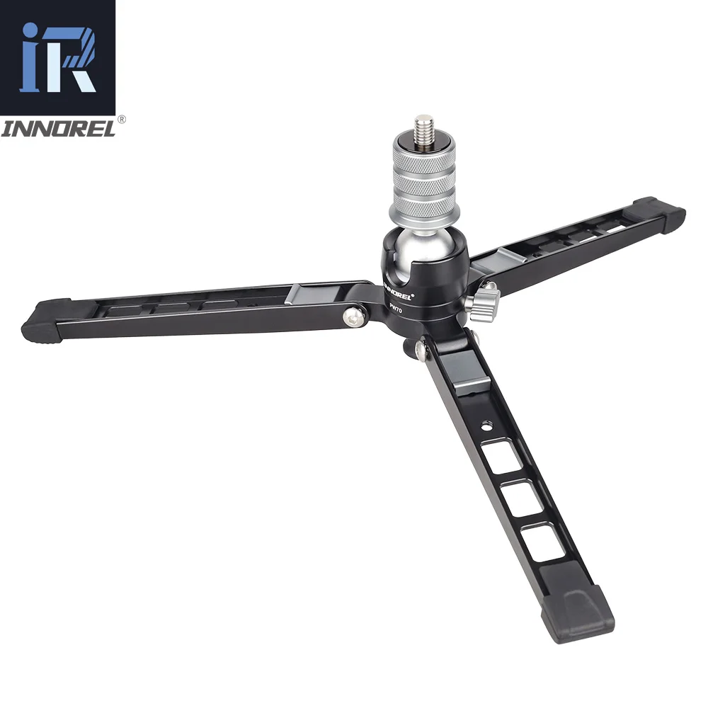  PW70 Mini Tripod Monopod Stand Base for DSLR Camera Gopro Cellphone Mount Metal Flexible Desktop Ta