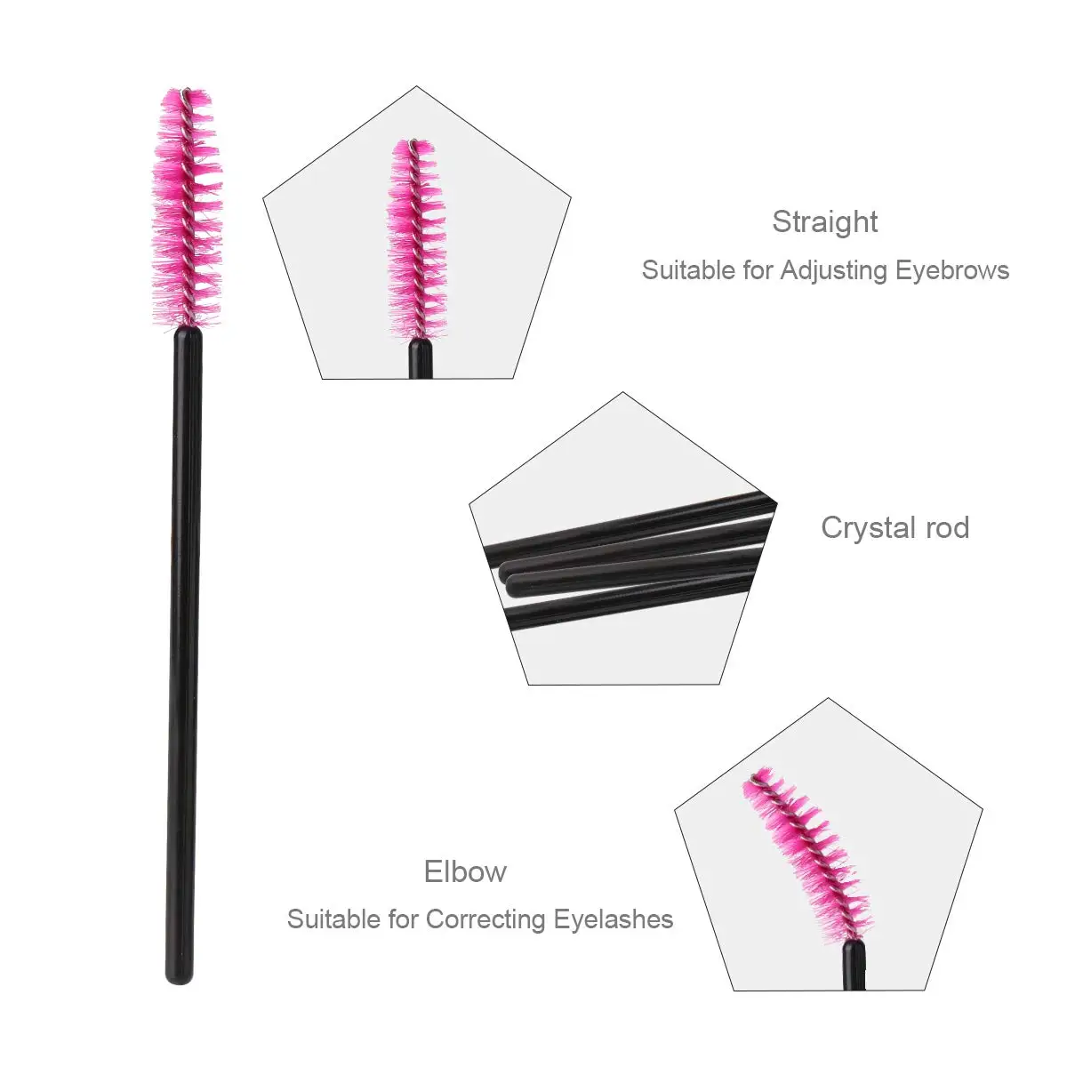 100Pcs Disposable Micro Eyelash Brush Mascara Wands Applicator Spoolers Eyebrow Comb brushes Eyelash Extension Makeup Kit