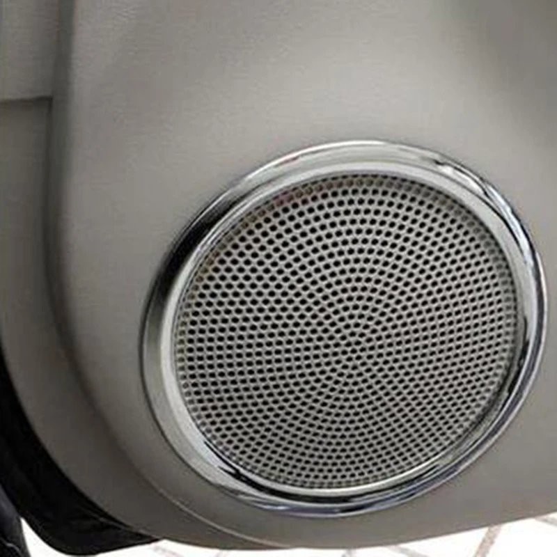 For Nissan Qashqai J11 2014 - 2018 Chrome Car Speaker Ring Shape Sticker Interior Frame Speaker Cover Auto Parts