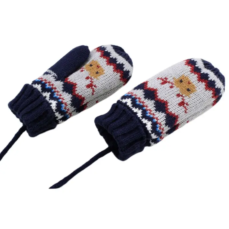 Детская зимняя шапка-ушанка с помпоном и рождественским оленем, шапка, длинный шарф, перчатки - Цвет: GL