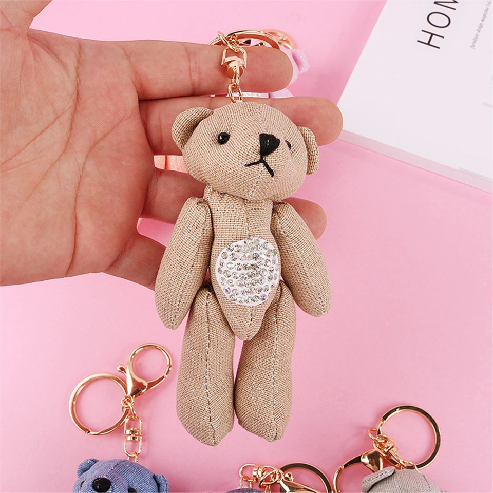 Мультфильм кукла милый хлопок Конопляный медведь плюшевые игрушки кукла брелок подарок кулон животные игрушка «Природа» брелок для женщин сумка игрушка