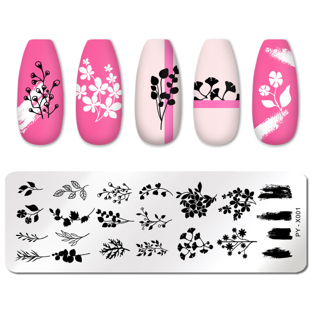 YOU Geometry Nail Stamping Plates Lines Animal Fruits Theme Template Plate Mold Nail Art Stencil Tools