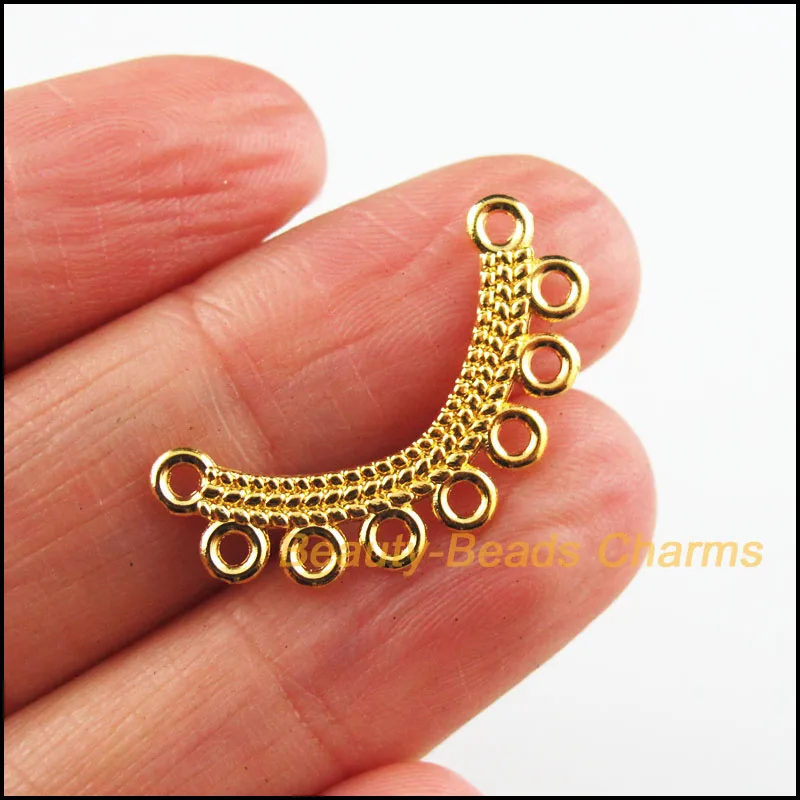 40 Новый Шарм волны золотистого цвета Луна коннекторы Подвески DIY 13x26mm | Украшения