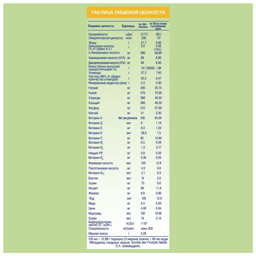Сухая адаптированная молочная смесь NAN® 1 Organic для детей, с рождения, 400 г