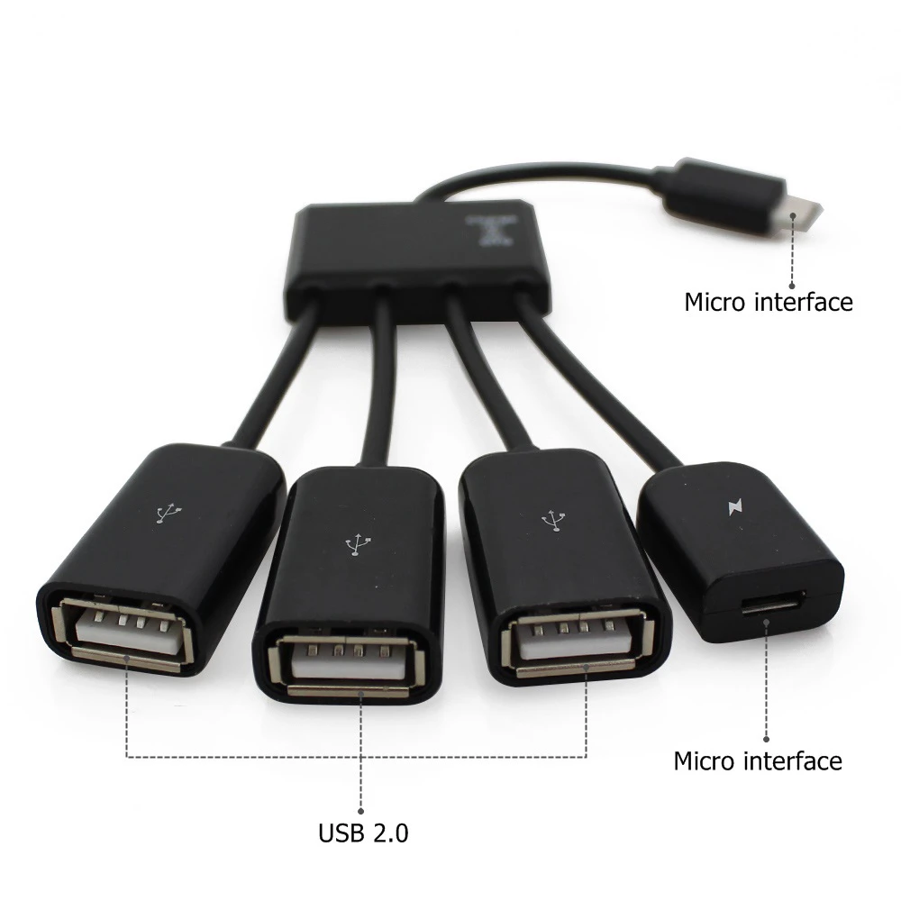 Микро 4 порта концентратор USB 2 0 OTG портативный мульти сплиттер адаптер для