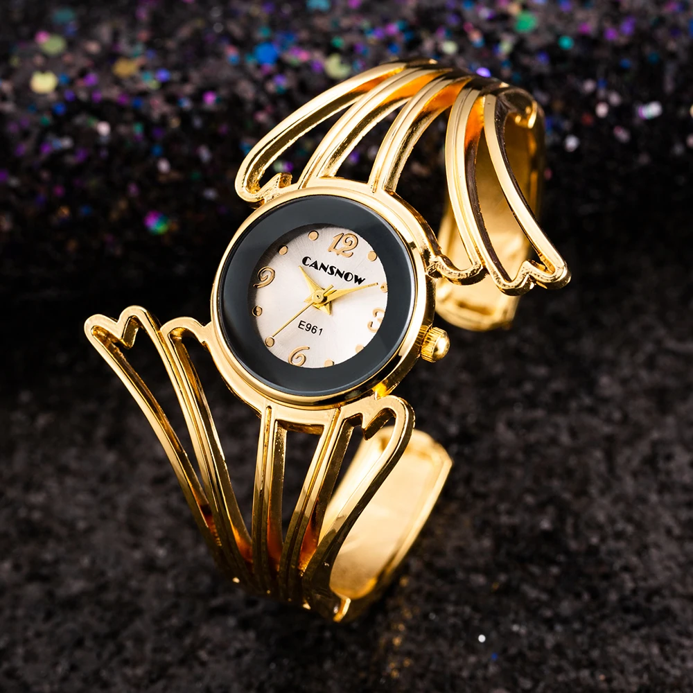 Женское платье часы модные роскошные специальные крылья Форма ДАМЫ розовое золото браслет часы Элегантные Простые кварцевые часы Relogio - Цвет: Gold White