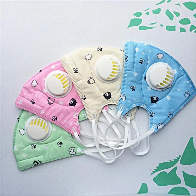 

1PC PM2.5 Disposable Children Mask Anti-Dust Mouth Face Mask Kids Non-Woven Anti Fog Masks With Respiration Tap For 3-10Years
