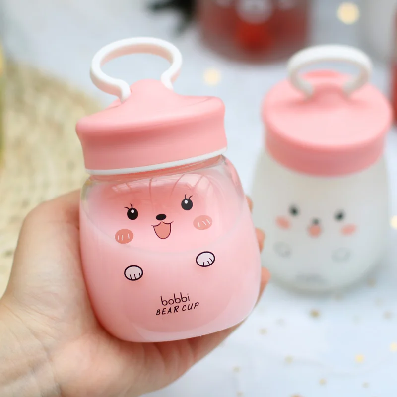Новая Милая стеклянная бутылка для воды с чайным фильтром Kawaii кружка медведем