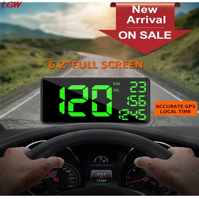 

Car HUD head-up display HD GPS speeding alarm large screen multi-function automobile general mileage speed measurement