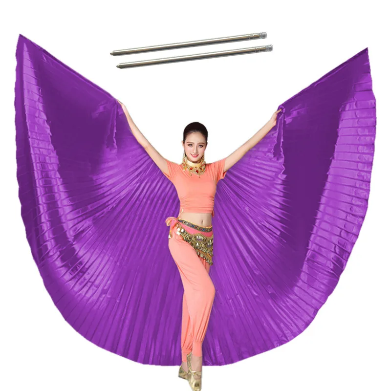 Костюмы для танца живота крылья Египетский костюм для танца живота Ангел ИСИС Крылья Одежда для танца с палочками 11 цветов - Цвет: Purple