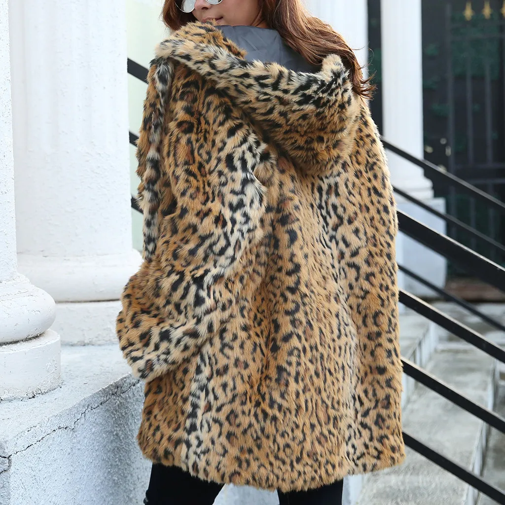 Veste femme manteau femme зимнее пальто для женщин дамское теплое пальто из искусственного меха леопардовая верхняя одежда chaqueta mujer fourrure femme