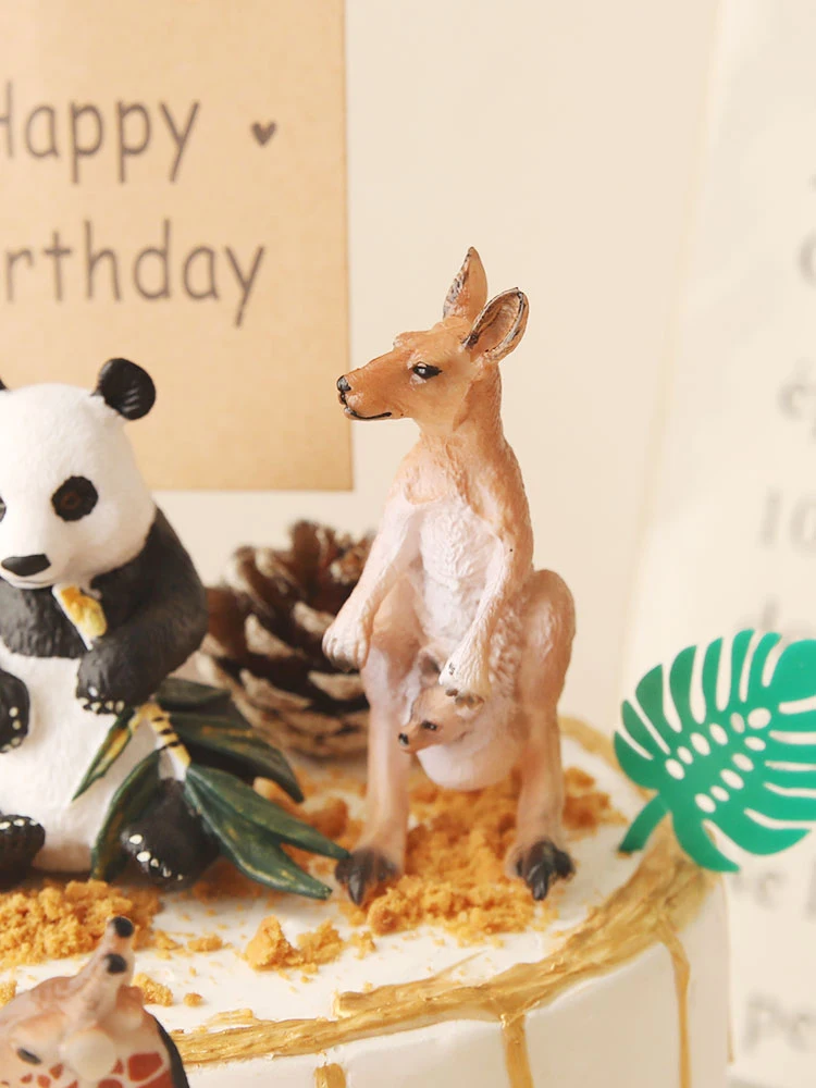 Safari Animals Cake Topper Decoration Toys Happy Birthday Cake Topper  forest giraffe panda kangaroo Birthday Decoration Kids - AliExpress
