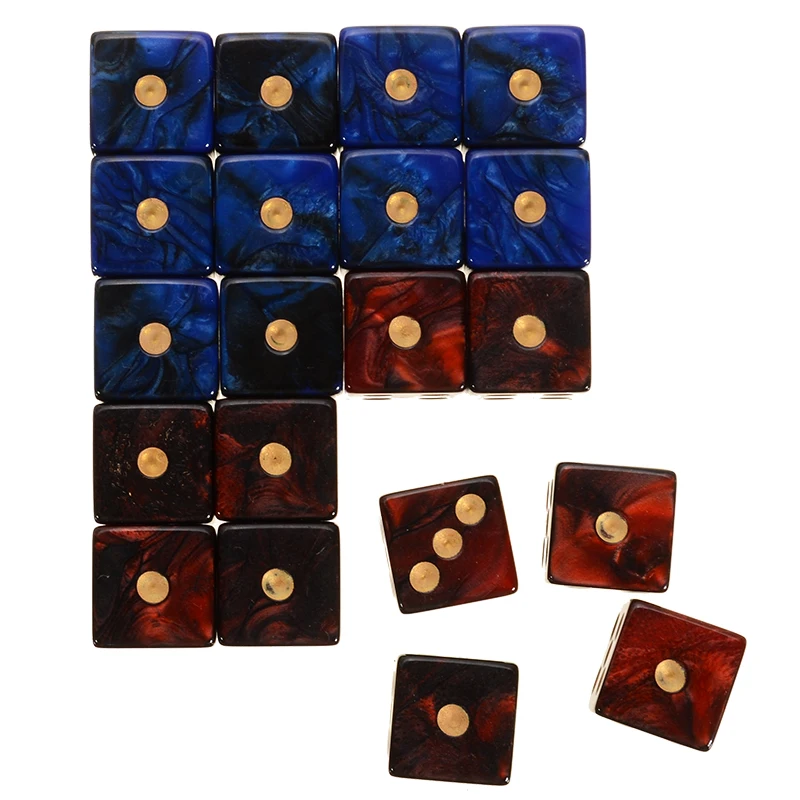 New Arrival 10Pcs/Set New Colorful 6 Sided Dice Pearl Gem Dices 16mm Playing Table Game Entertainment Supplies