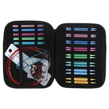 

Aluminum Circular Knitting Needles Set with Ergonomic Handles, 13 Sizes/Set Interchangeable Circular Knitting Needle