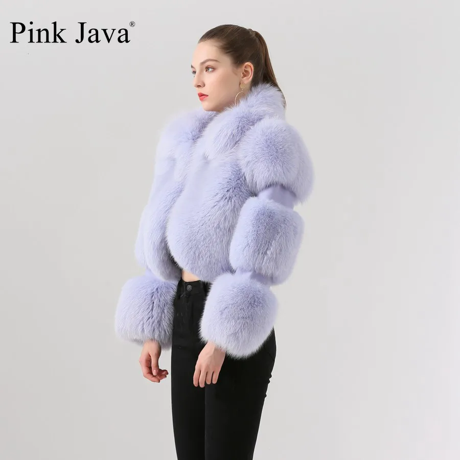 Розовый java QC19020 Новое поступление, горячая Распродажа шуба из натурального Лисьего меха, натуральная Меховая куртка, Женское пальто, зимнее толстое меховое пальто из натуральной кожи