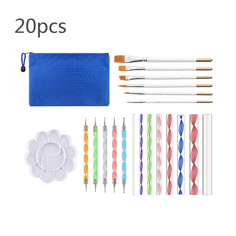 

20pcs/set Mandala Dotting Pen Tools Set for Painting Craft Mandala Stencil Ball Stylus Paint Tray Pen Dotting Tools