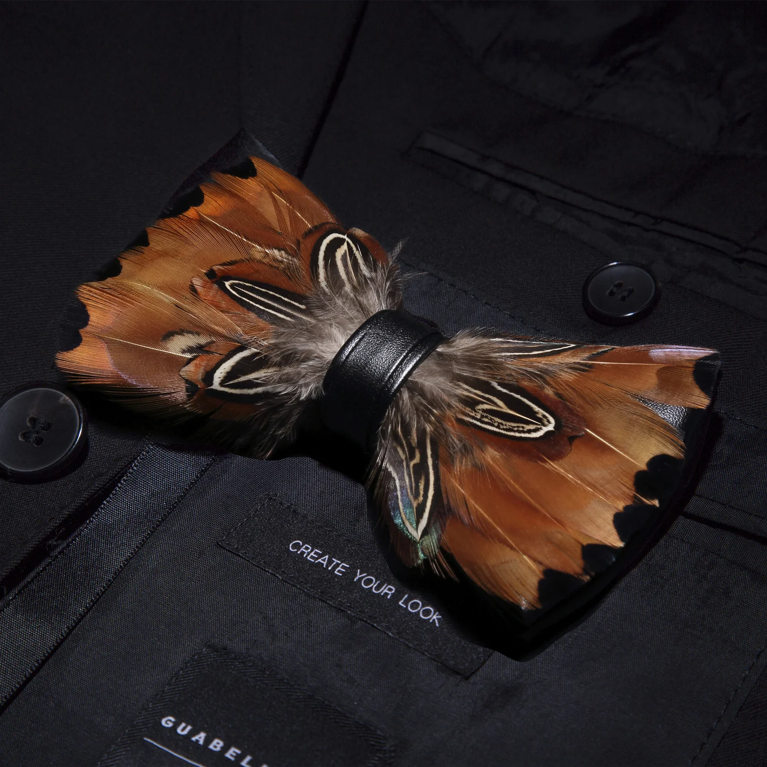 Ricnais ручной работы из натурального пера галстук-бабочка набор зеленый черный птица дизайн брошь галстук-бабочка Мужская Свадебная коробка подарок