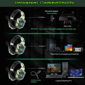 

Game Wire 3.5 Mm Stereo With Microphone Computer Headsets K8 camouflage cross-border explosion-proof Style Earphone