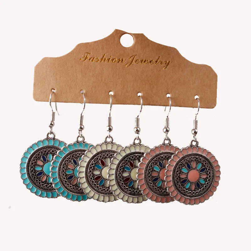 

3 Pairs Bohemia Sundry Bundles Boho Ethinic Earrings Sets for Women Female Fashion 2020 Earrings Charm Jewelry Accessories