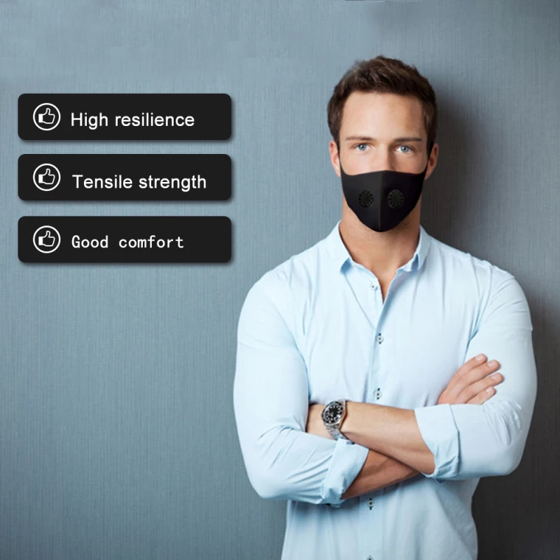 

Unisex Sponge Dustproof PM2.5 Pollution Half Face Mouth Mask With Breath Wide Straps Washable Reusable Muffle Respirator