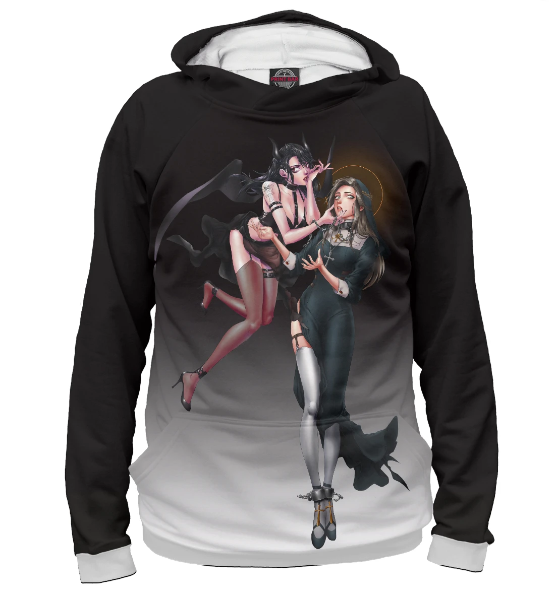 Hoodies sweatshirt devil and nun (hipster) | Мужская одежда