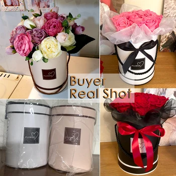 

In bulk Round Cardboard Gift Box with Lid Wedding Party Favor Candy Box Bouquet Flowers Arrangement Box Home Table Decor Vase L