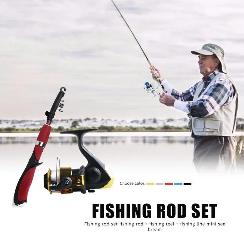 Hot Sale Rod Combo Multi-function 6 Section Casting Fishing Pole+Left/Right Hand Interchangeable Fishing Reel Set