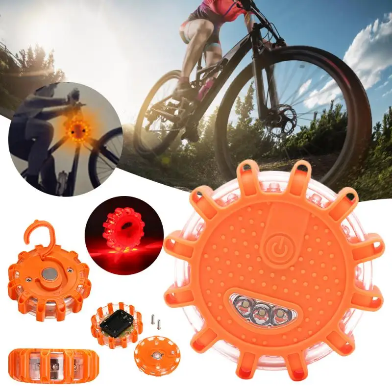 

LED Emergency Road Disk Mini Safety Light Flashing Riding Warning Light Flare Flare Police Emergency Road Warning