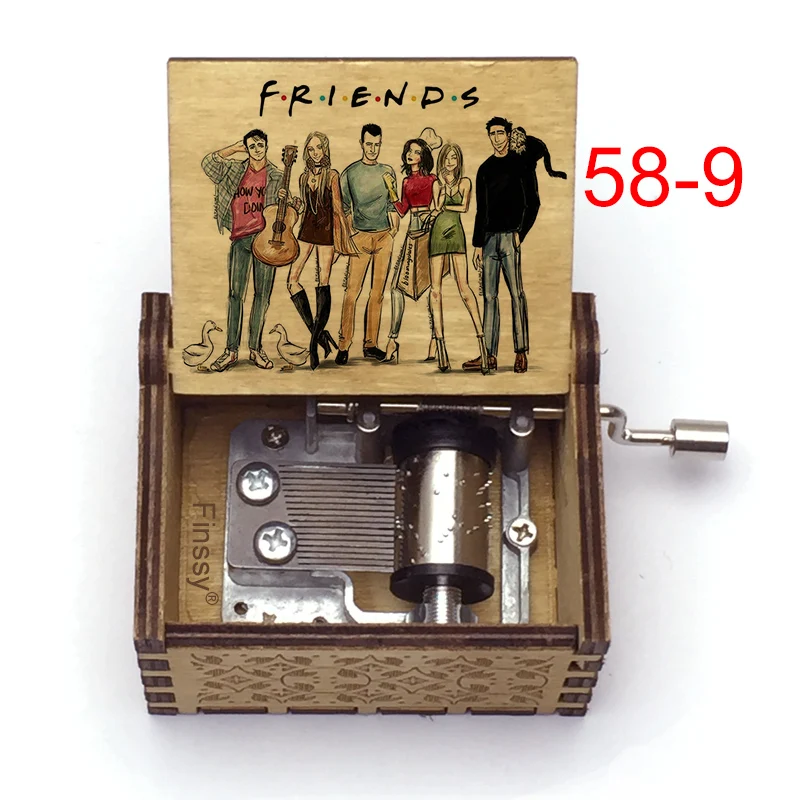 TV Show Friends Wooden Music Box Music Theme I'II Be There for You Colour Print Musical Box Birthday Gift New Year Friends Gift
