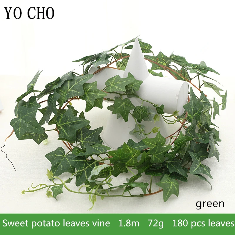YO CHO искусственные технические зеленые листья сладкого картофеля настенные