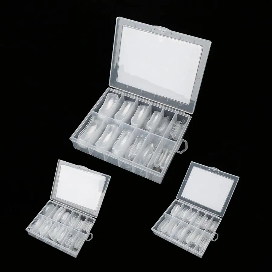 Artificial Nails 3 Types 120pcs Transparent Full Cover False Nail Art Tips Extension False Nails+ Box Nail Art