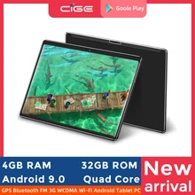 

CIGE 10 Inch Tablet PC 1280x800 HD IPS 4GB RAM 32GB ROM Android 9.0 3G WCDMA Dual SIM Card Camera GPS FM For Children's 10.1 8