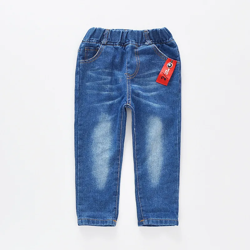 Весенние новые стильные джинсы с украшением для мальчиков и девочек, детские модные ковбойские брюки на гусеничном ходу