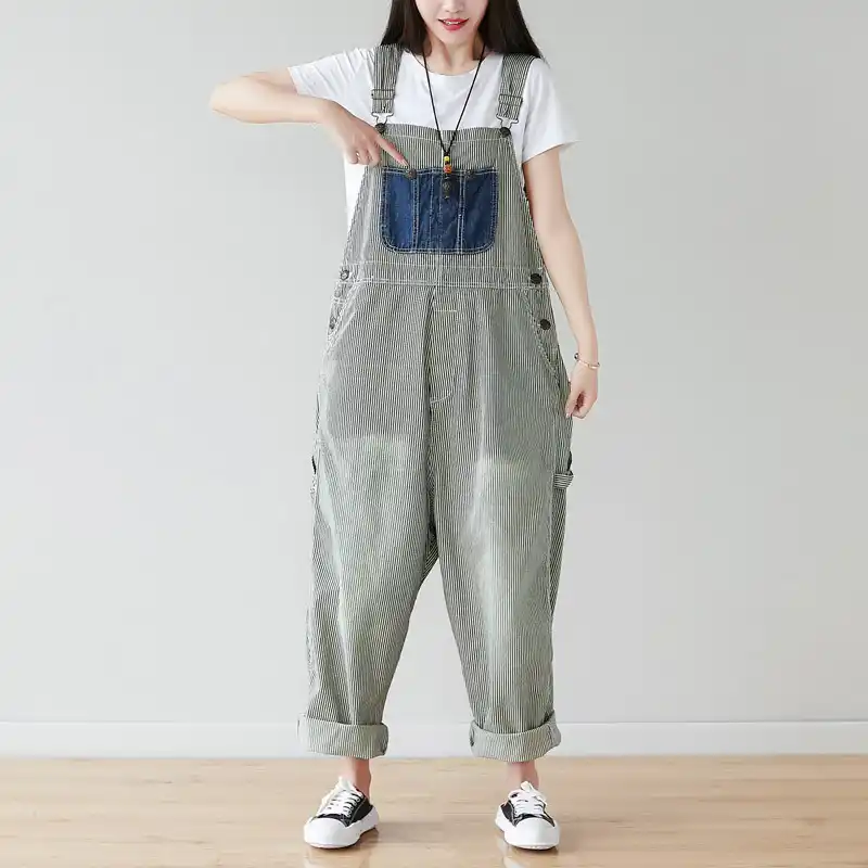 plus size baggy denim overalls