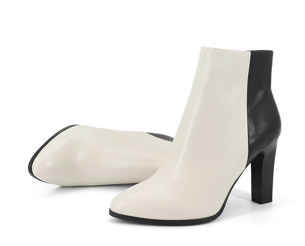 SOPHITINA/модные пикантные ботинки с острым носком; удобные ботинки из высококачественной натуральной кожи на квадратном каблуке; разноцветные ботинки; SC416