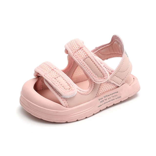 Summer Toddler Sandals Baby Girl Shoes Solid Color Net Cloth Breathable Boys Sneakers Kids Infant Sport Girls Sandals SYJ035 SHG005Pink