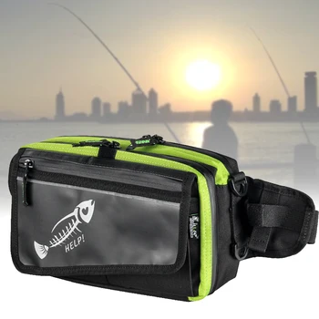 

Outdoor Waterproof Large Capacity Clasp Design Fishing Bag Adjustable Strap Unisex Oxford Cloth Wear Resistant Waist Pack