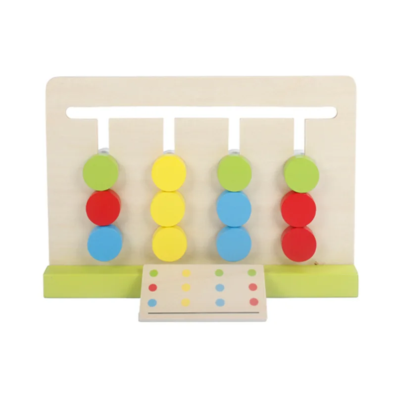 

Four Colors Game Children Wooden Educational Teaching Aids Logical Thinking Intelligence Ability Development Toy Kindergarten Te