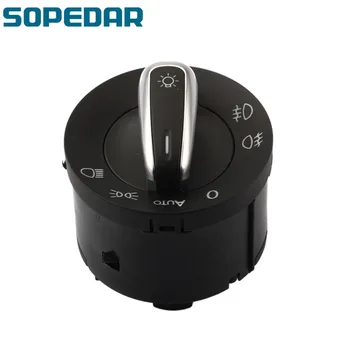 

SOPEDAR Chrome Auto Headlight Switch Fog Head Light Lamp for VW Golf MK5 6 Jetta MK5 Passat B6 B7 Tiguan 5ND941431B 5ND 941 431B